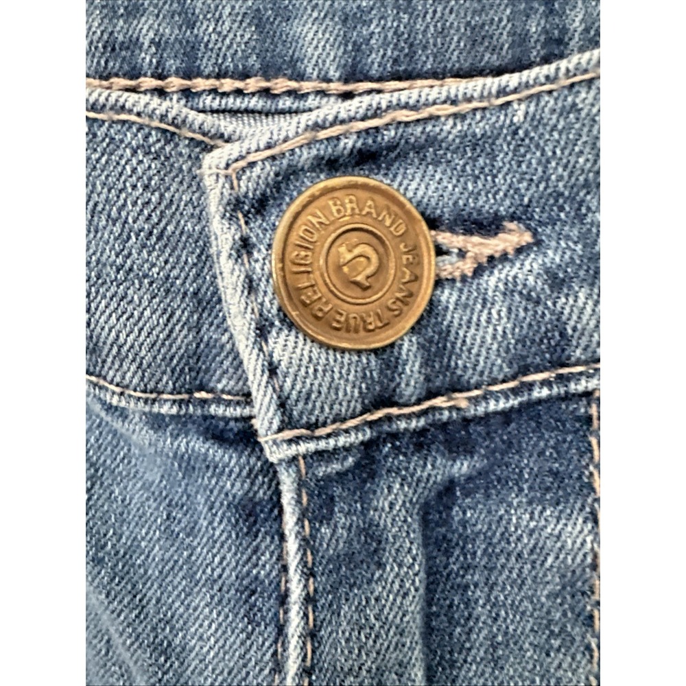 TRUE RELIGION Jeans Womens Size 31 Medium/Light Wash Embellished Pockets CHRISSY - Picture 5 of 16